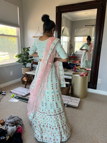 Pink-Peach/Light Blue-Green 3-Piece Outfit (Brand New)