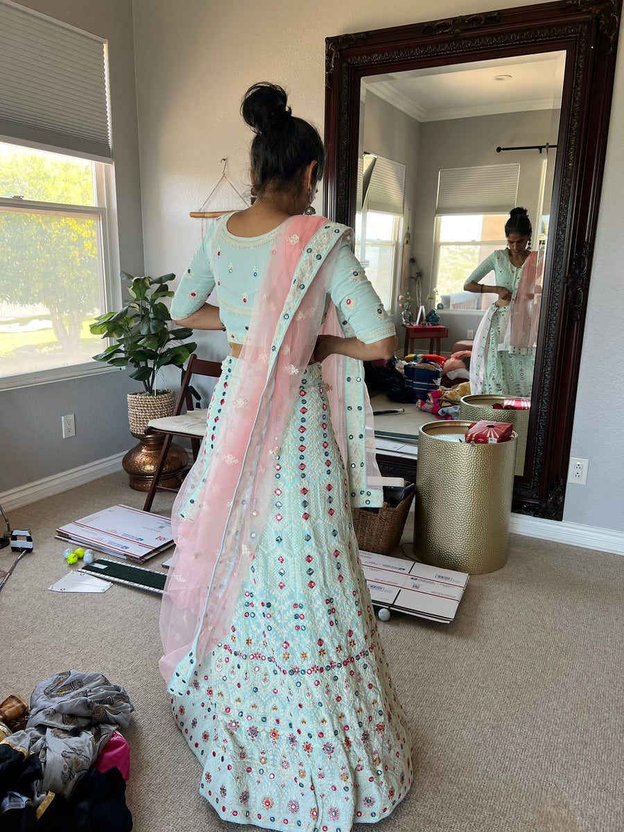 Pink-Peach/Light Blue-Green 3-Piece Outfit (Brand New)