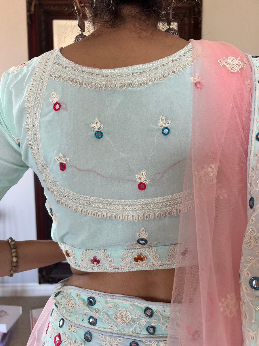 Pink-Peach/Light Blue-Green 3-Piece Outfit (Brand New)