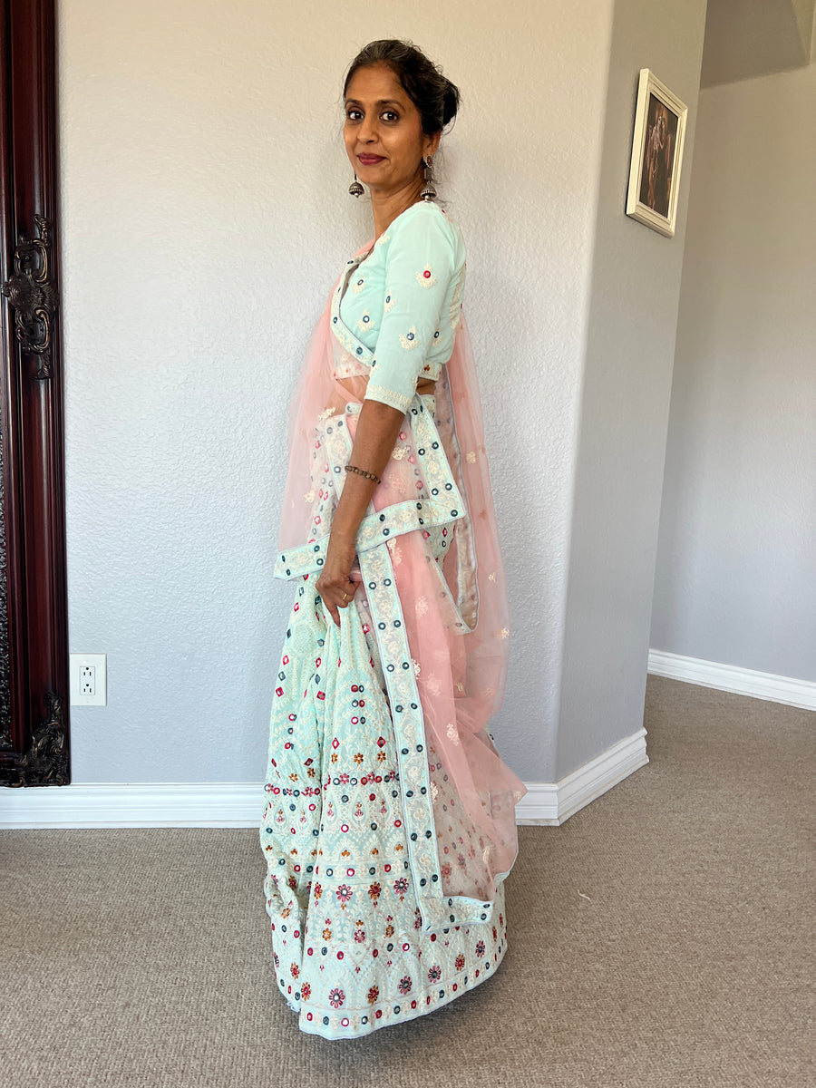 Pink-Peach/Light Blue-Green 3-Piece Outfit (Brand New)