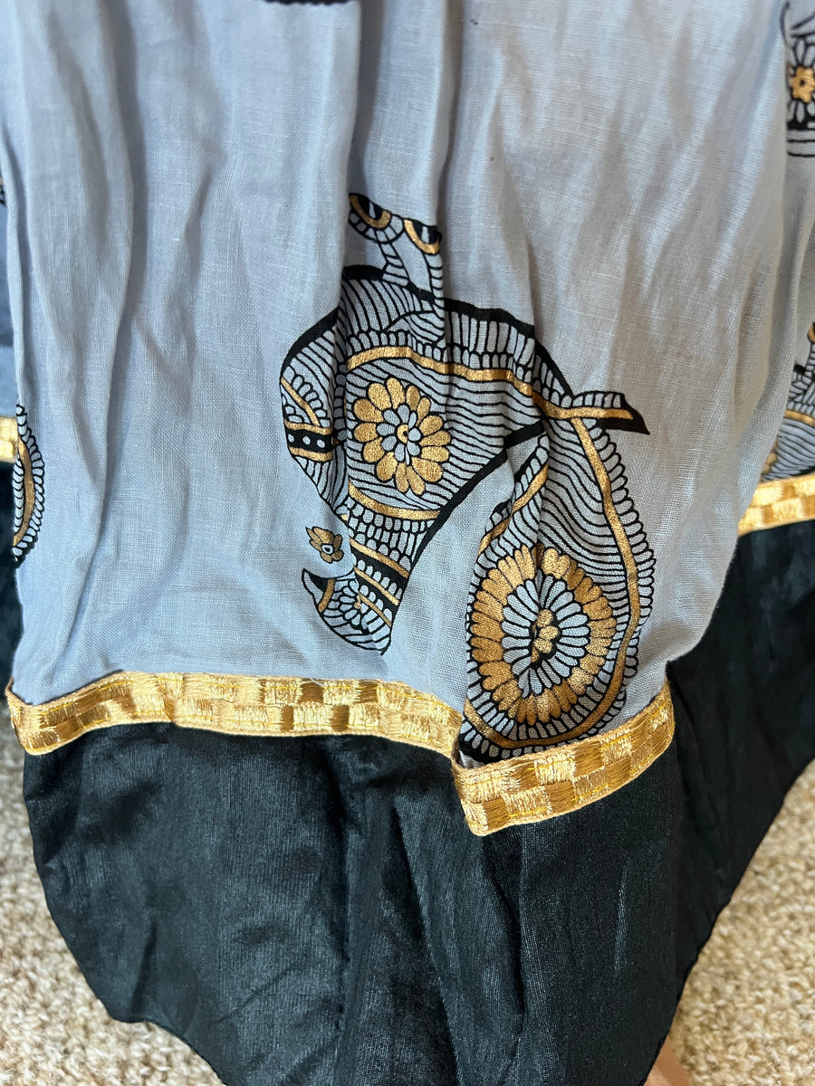 2-Piece Black, Gray and Gold Outfit