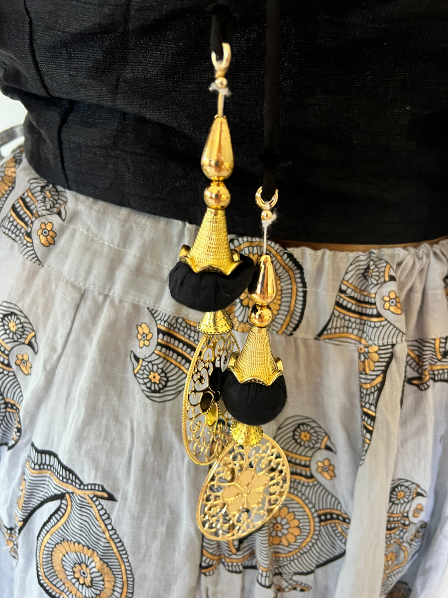 2-Piece Black, Gray and Gold Outfit