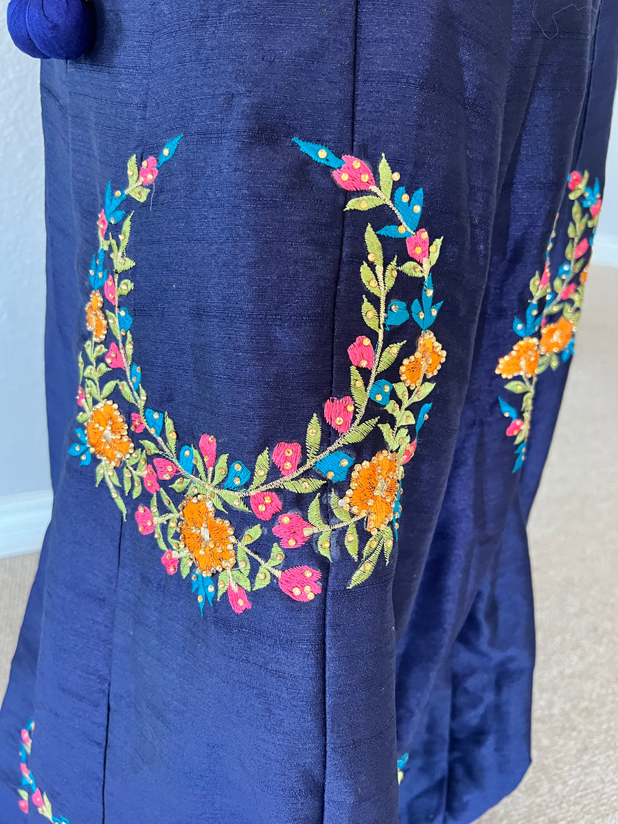 2-Piece outfit-Orange and Navy Blue